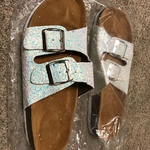 White Glitter Sandals! Brand New!
